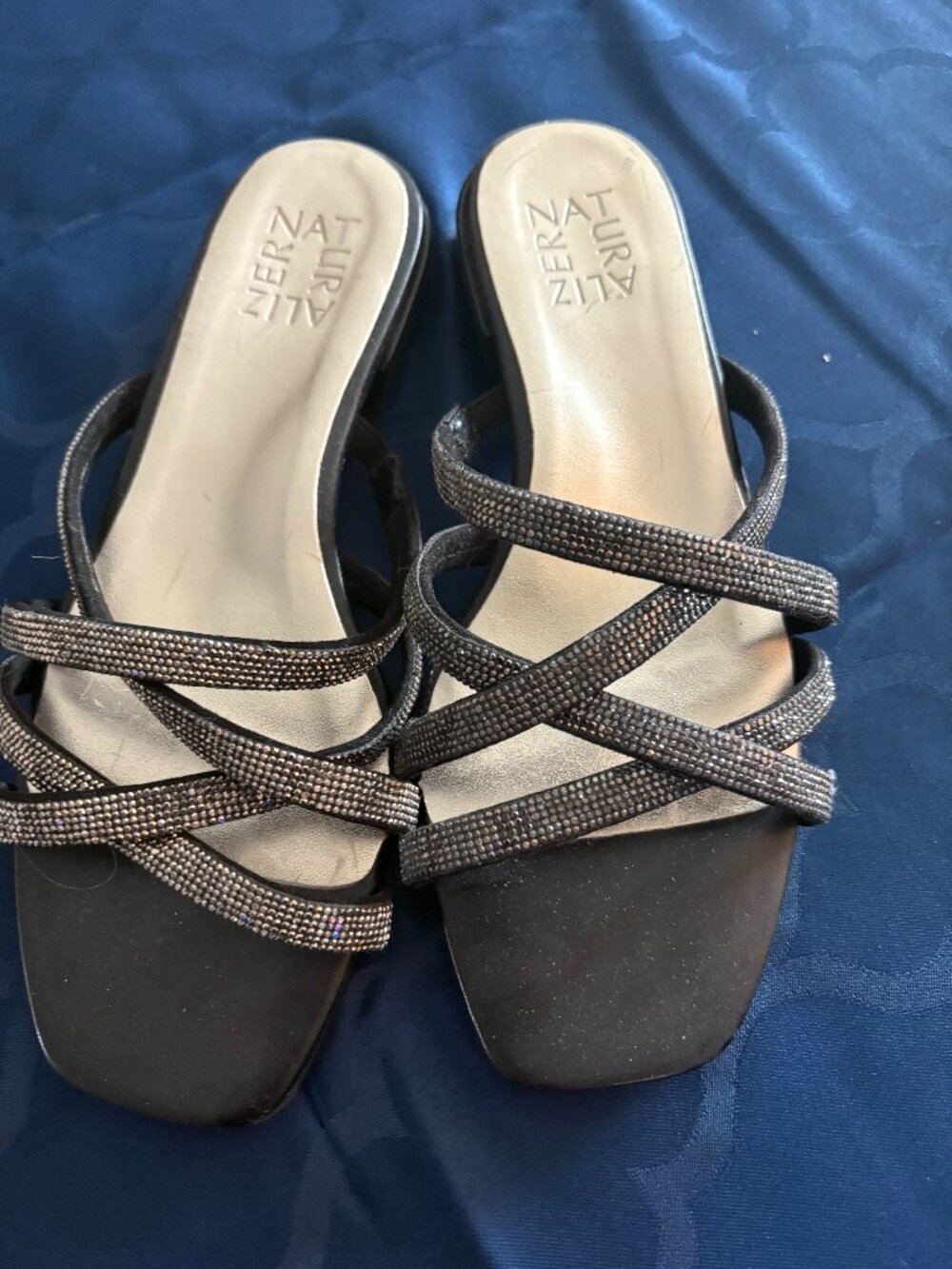 Naturalizer Sparkly black flats WORN ONCE. 6 1/2